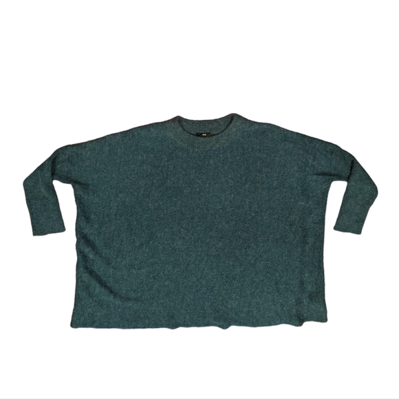 H&M Alpaca Wool Blend Green Blue Relaxed Batwing Sleeve Sweater Size XS/S/M - Picture 3 of 9
